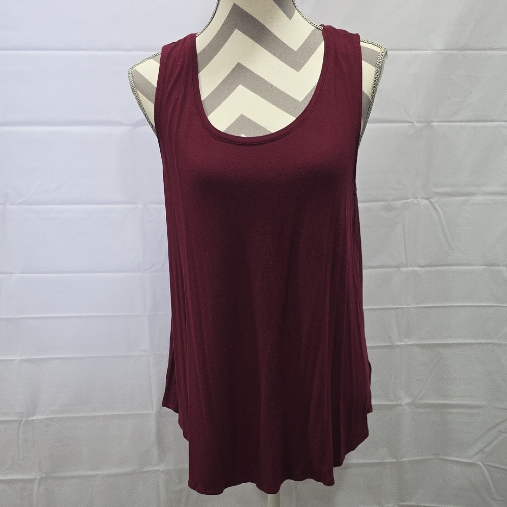 Red Asymmetrical Sleeveless Tank Top